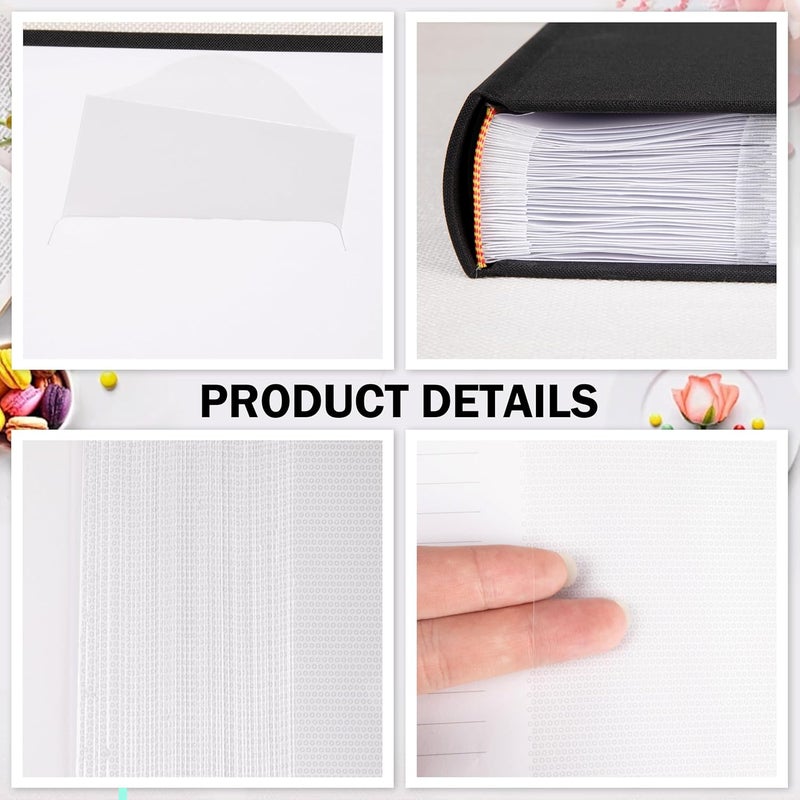 Aevdor Photo Album 8x10 100 Photos, 100 Pockets Picture Album, Linen Fabric Cover Picture Book for Photos with Writing Space, 8x10 Photo Album Book for Wedding Travel Family Memories (Black) - Image 5